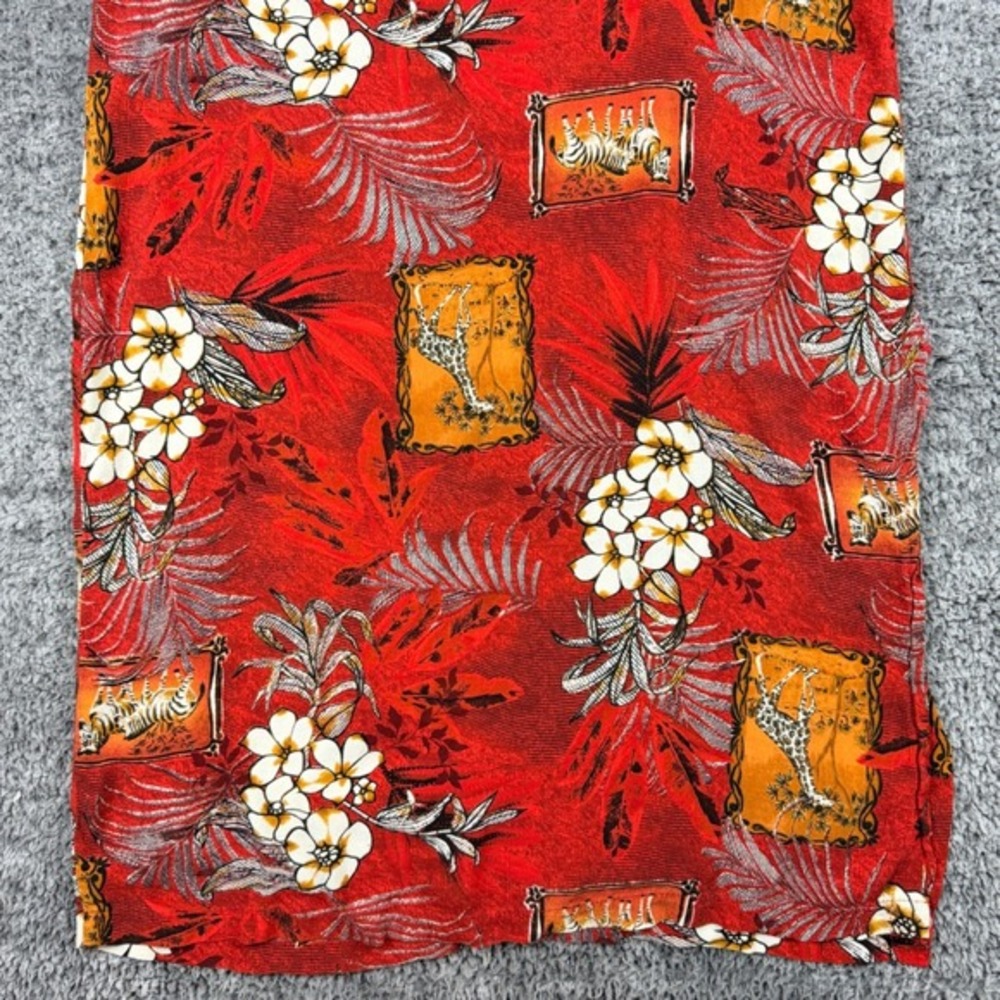 California Krush Women's 1X Red Safari Rayon Maxi Dress Giraffe Zebra Summer USA - Picture 9 of 16